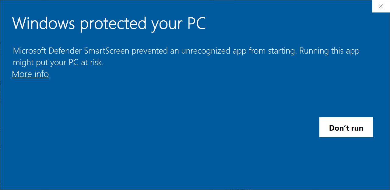 Windows Defender Message